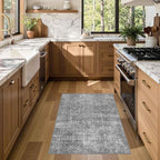 Latte&Fog 2x3 Entryway Rug, Small Vintage Grey Door Mat, Washable Kitchen Rug - Image 5
