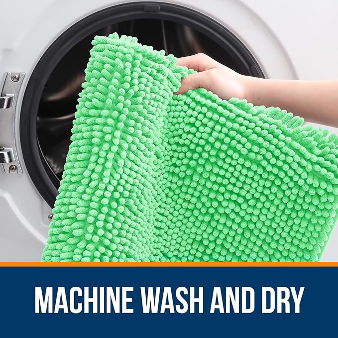 OLANLY Bathroom Runner Rugs 59x24, Soft Absorbent Chenille Bath Rugs, Rubber - Image 5