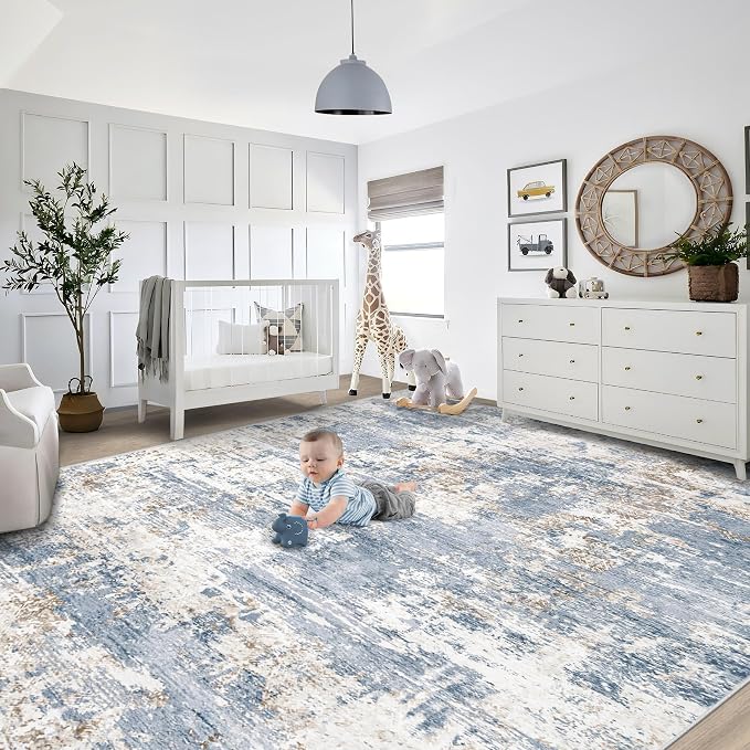 XLUEZ 9x12 Area Rug for Living Room, Washable Modern Abstract Large Area Rug - Image 5