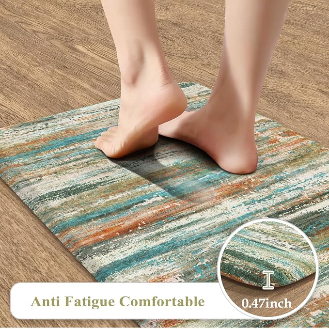 KIMODE Kitchen Mats for Floor Anti Fatigue 20"x47"+20"x32", Farmhouse Kitchen - Image 3