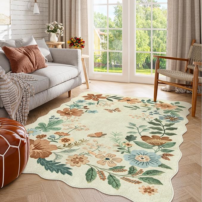 Lahome Floral Bedroom Rug, 4x6 Washable Area Rugs - Image 3