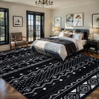 SERISSA 8x10 Area Rugs for Living Room, Washable Non-Slip Black and White Boho - Image 2