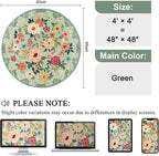 DUKINO Floral Round Rug, 4ft Washable Round Area Rug, Non Slip Indoor Low Pile - Image 2
