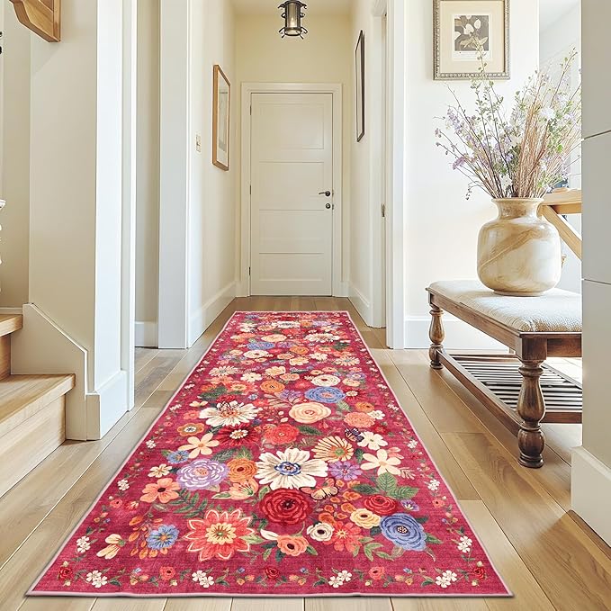 Rug for Hallways Kitchen Rug 3x7, Non Slip Washable Runner Rug by WelcometoBabovid