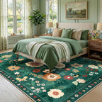 RELEANY Floral 8x10 Area Rugs Washable Print Boho Cute Carpet Non Slip Flower - Image 2