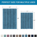 H.VERSAILTEX Turquoise Bathroom Rug, 2 Piece Bathroom Rug Set Slip-Resistant - Image 2