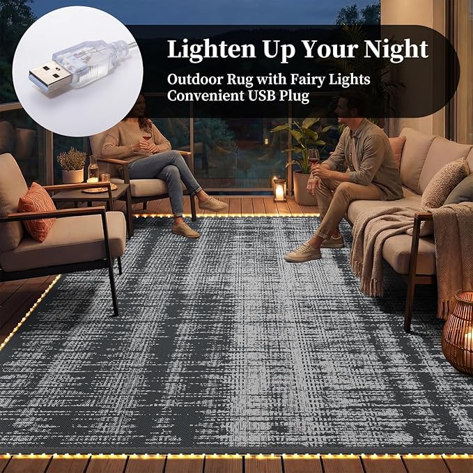MontVoo Outdoor Rug Waterproof 8x10 ft - Image 2