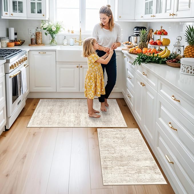 Kitchen Rugs Sets of 2, Washable Non-Slip Kitchen Mats - Image 3