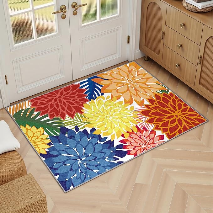 Arenarug 2x3 Colorful Washable Small Rug Tropical Botanical Modern Floral - Image 6