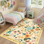 RELEANY Floral 6x9 Area Rugs Washable Print Boho Cute Carpet Non Slip Flower - Image 9