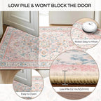 CAPALOCA Machine Washable Rugs Nursery Rug Sq8ft Cute Girl Non Slip Low Pile - Image 5