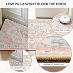 CAPALOCA Machine Washable Rugs Nursery Rug Sq5ft Cute Girl Non Slip Low Pile - Image 5