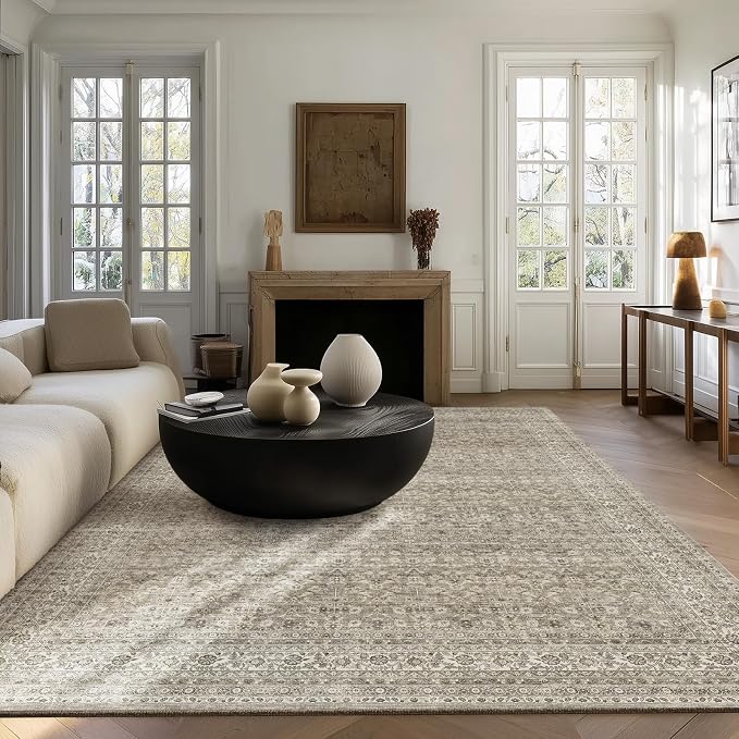 Washable Area Rugs for Living Room: 5x7 Bedroom Area Rug Boho Vintage Rugs - Image 2