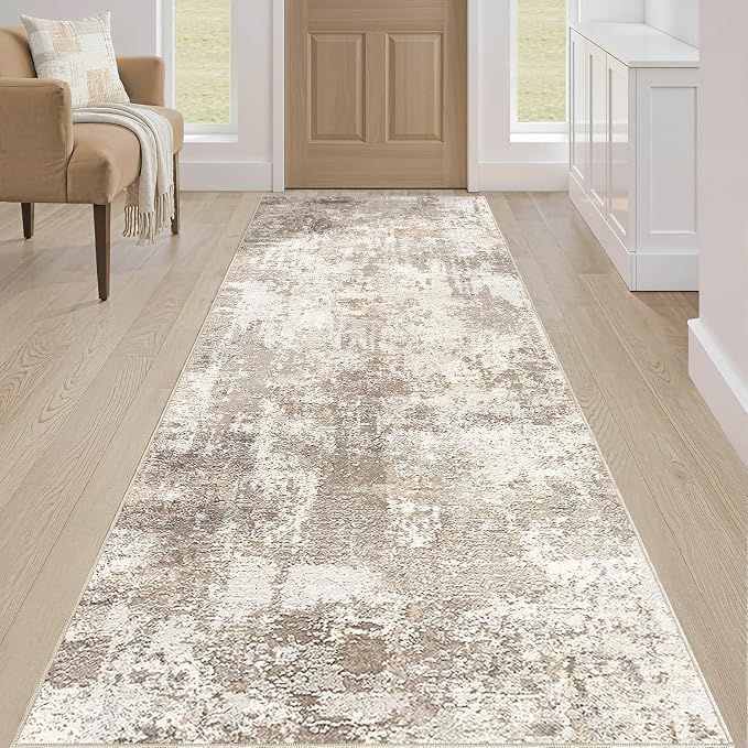 Runner Rug Kitchen Washable Rugs: 3x10 Non-Slip Abstract Soft Modern Stain - Image 4
