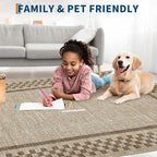 4ft Washable Round Rug for Entryway Modern Checkered Bedroom Circle Rug Non - Image 4