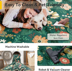RELEANY Floral 8x10 Area Rugs Washable Print Boho Cute Carpet Non Slip Flower - Image 3