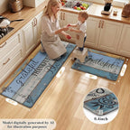 HEBE Anti Fatigue Kitchen Rugs Set of 2, Non Slip Cushioned Kitchen Mats - Image 2