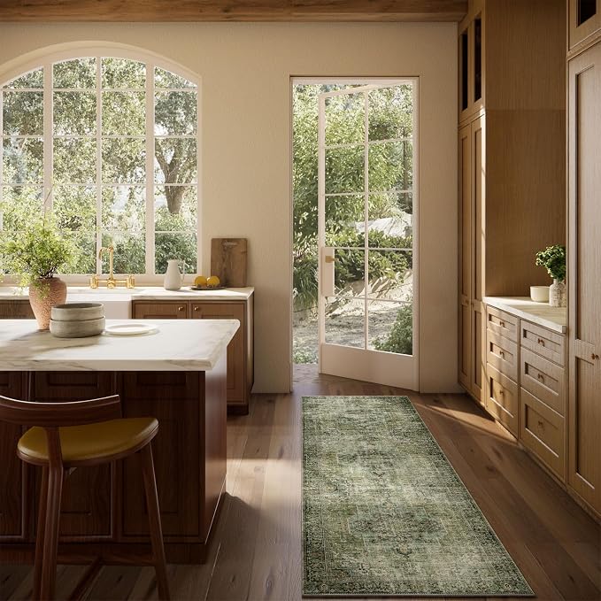 Machine Washable Kitchen Runner Rug: 2'x6' Hallway Rug Non Slip Low-Pile Stain - Image 6