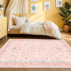 Pink Rugs for Bedroom Girls, 5x7 Washable Area Rug for Living Room Nursery Kids - Image 6