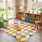 jinchan Macy Area Rug for Kids Room 5'x5' Square Rug Modern Colorful Nursery by JINCHAN