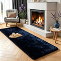 PAGISOFE Navy Blue Runner Rug 2x6, Fluffy Dark Blue Rugs by PAGISOFE