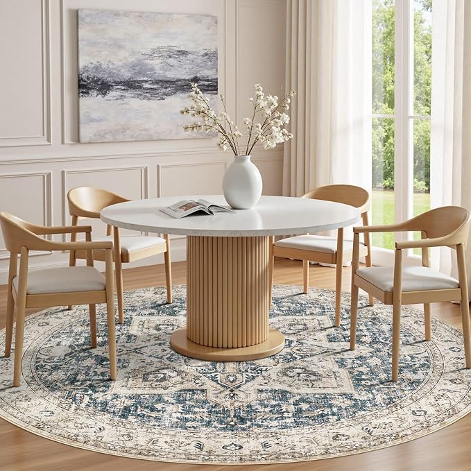 Tortania 4' Round Area Rug Living Room Rugs - Image 2