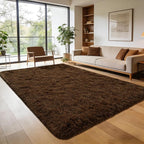 Andecor Shag Area Rug for Living Room, 4x6 Feet Coffee Soft Fluffy Indoor Plush by Andecor