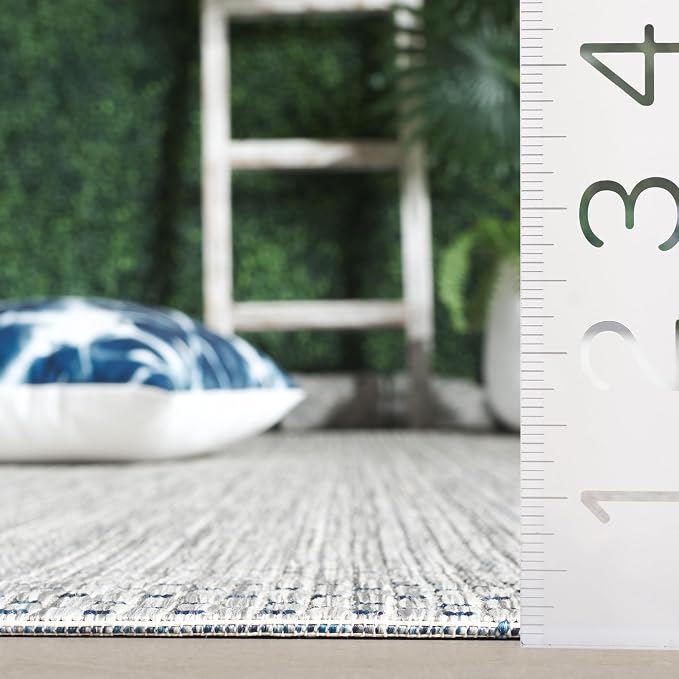 SAFAVIEH Courtyard Collection 8' x 10' Grey/Navy CY8521 Indoor/ Outside - Image 4