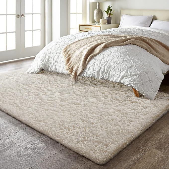 Ophanie 5x7 Area Rugs for Living Room Ivory, Fluffy Shag Large Fuzzy Plush Soft - Image 6