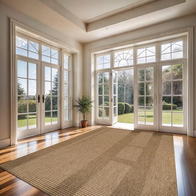 CAMILSON Easy Jute Rug 8x10, Indoor Outdoor Natural Color Farmhouse Area Rugs - Image 6