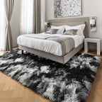 PAGISOFE Black White Rugs for Living Room 6x9, Shag Fuzzy Fluffy Rugs for - Image 4
