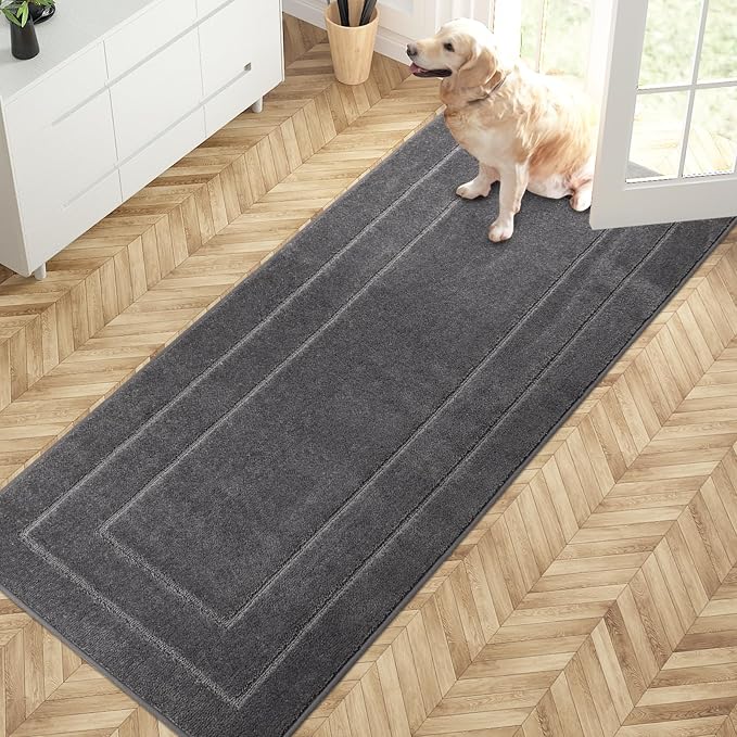 PURRUGS Dirt Trapping Door Mat 32" x 70", Non-Slip/Skid Machine Washable by PURRUGS