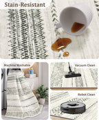 Miukiki 2x8 Runner Rug Moroccan Washable Kitchen Rug Non Slip Indoor Floor - Image 4