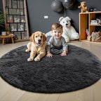 OLANLY Black Round Rugs for Bedroom - Image 2