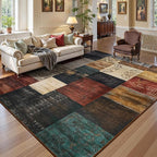 DweIke Washable Area Rugs 5x7 for Living Room, Modern Geometric Colorful Soft - Image 2