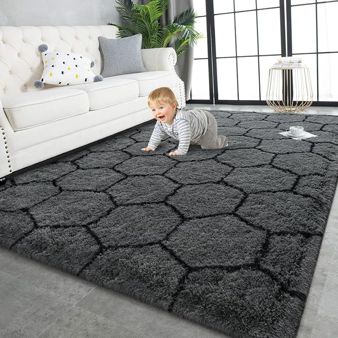 TWINNIS Super Soft Shaggy Rugs Fluffy Carpets, 5x8 Feet, Indoor Modern Plush by TWINNIS