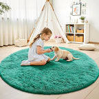 OLANLY Teal Green Round Rugs for Bedroom - Image 9