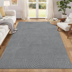 Pauwer 5x7 Washable Area Rugs for Living Room Modern Grey Solid Color Soft by Pauwer