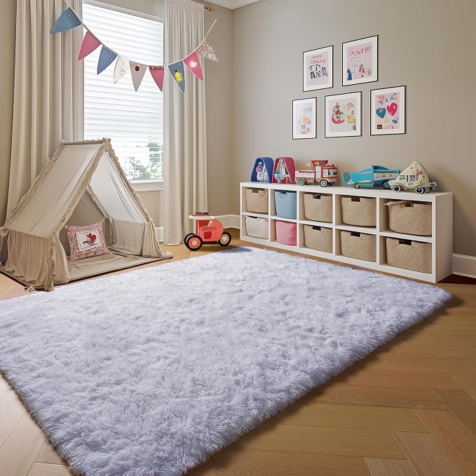 ONASAR White 8x10 Area Rugs for Living Room, Large Fluffy Shag Bedroom Rug - Image 7