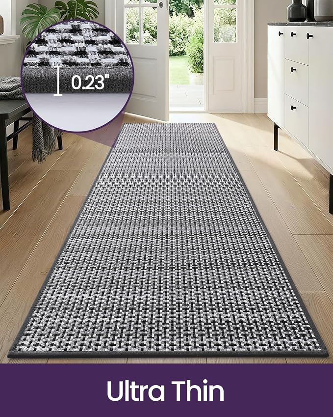 DEXI Hallway Runner Rug 2'4"x12', Non Slip Rubber Backed Runners Carpet - Image 3