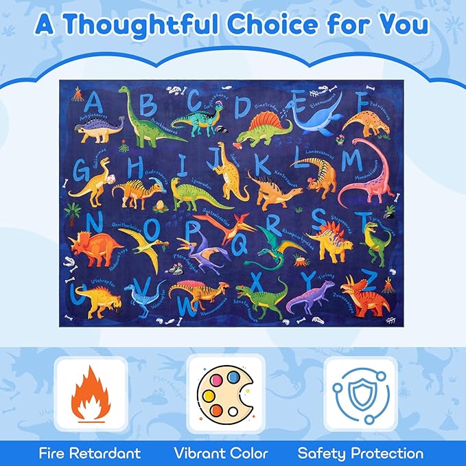 4x6 ABC Classroom Rug for Kids Playroom, Alphabet Rug - Image 4