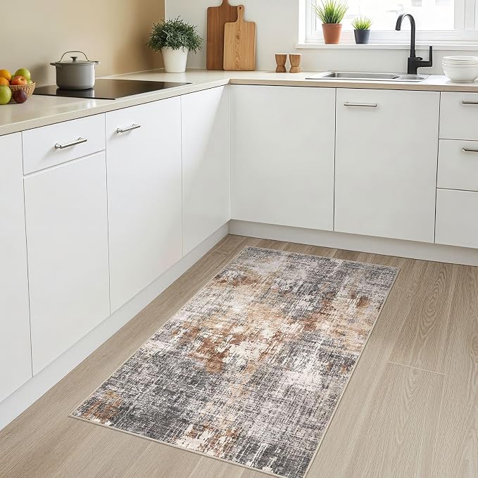 DMOYEST Washable Area Rug: 3x5 ft Abstract Small Rugs - Image 3