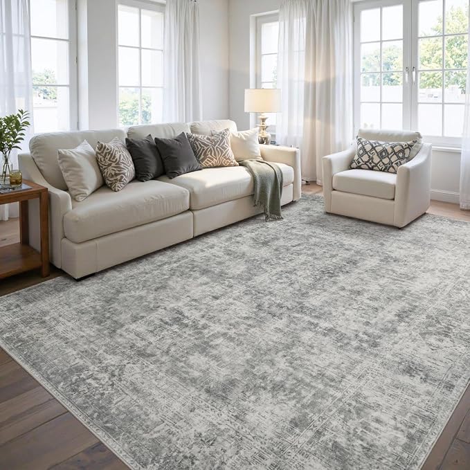 Rugxara 5x7 Area Rugs for Living Room Bedroom, Neutral Abstract Boho Rug - Image 3