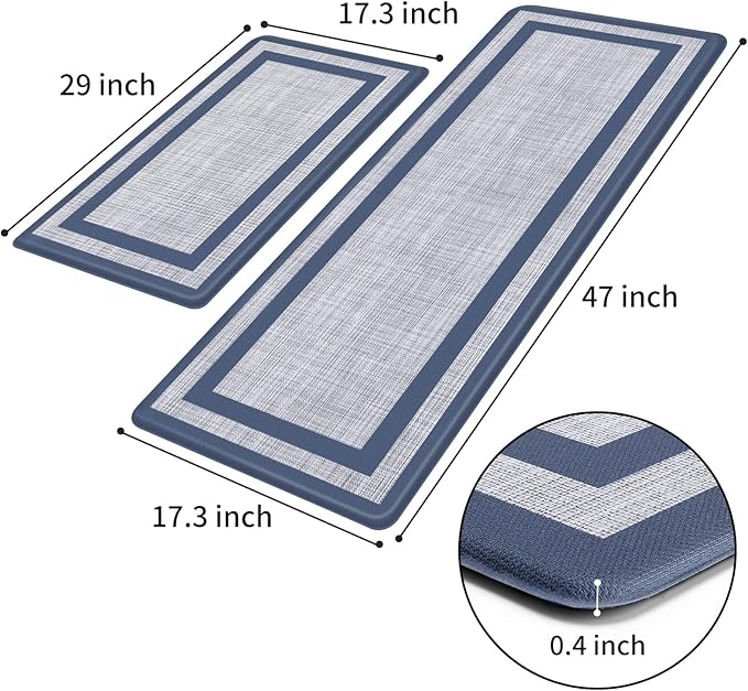 Mattitude Kitchen Mats Set of 2, Cushioned Anti-Fatigue Non-Skid Rug Sets - Image 2