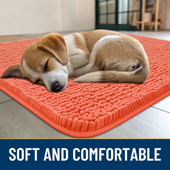 Smiry Dog Door Mat for Muddy Paws 36x24, Absorbent Dirt Trapper, Non-Slip - Image 2
