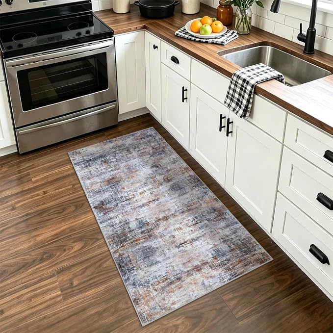IOHOUZE Abstract Runner Rug 2x4 Ft Entryway Rugs Washable Door Mat Indoor - Image 2