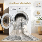 6x9 Area Rugs Living Room: Washable Large Abstract Modern Soft Rug Stain - Image 2