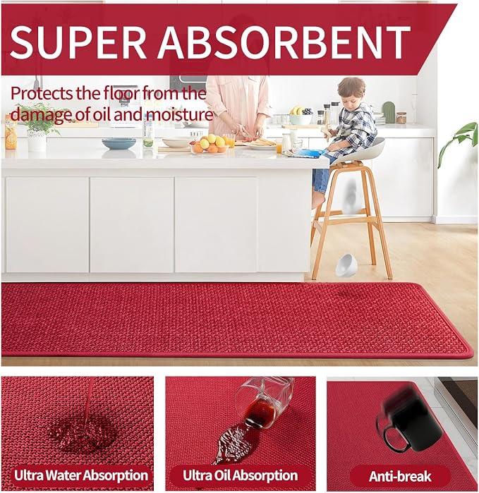 YDKGL Kitchen Mats for Floor, Super Absorbent Kitchen Rugs Non Slip Washable - Image 5