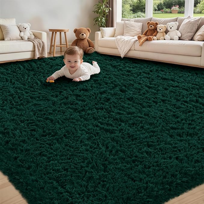 8x10 Area Rug for Living Room:Ultra Soft Fluffy Shag Purple Rugs, Large Fuzzy by Unknown