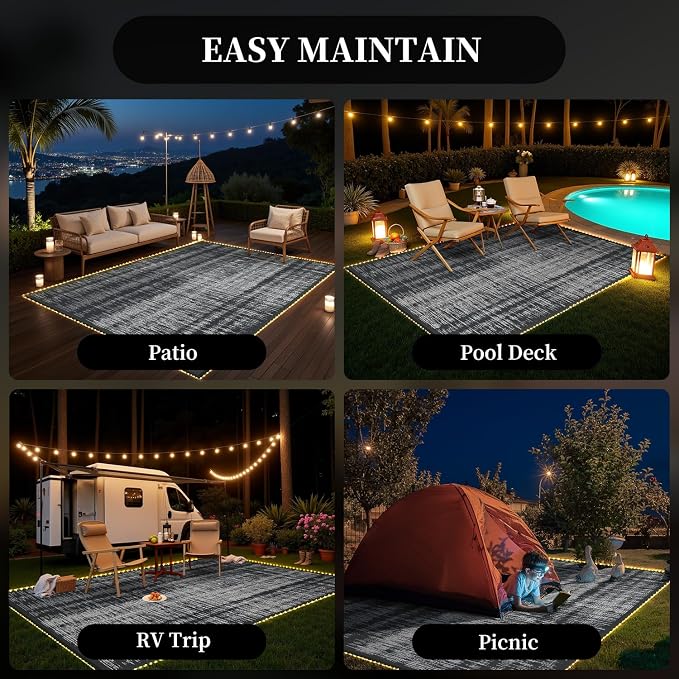 MontVoo Outdoor Rug Waterproof 8x10 ft - Image 6